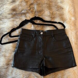 Wilfred Black Faux Leather High-Waist Shorts